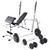 vidaXL Trainingsbank met gewichtenrek en halterset 90 kg