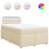 vidaXL Boxspring met matras stof cr&egrave;mekleurig 120x200 cm