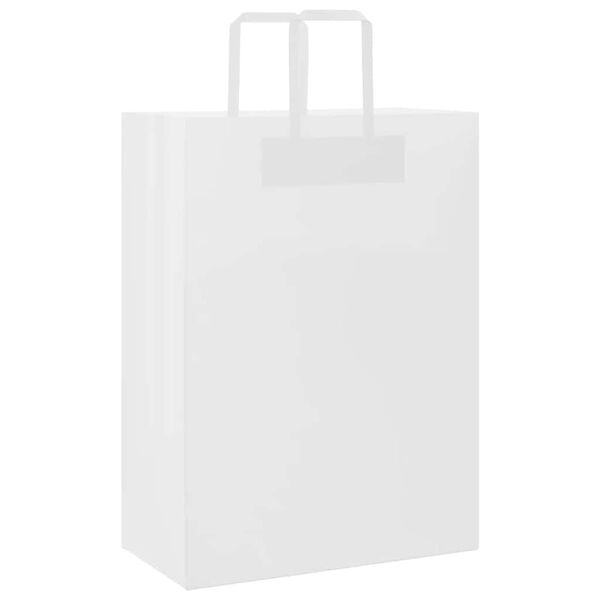 vidaXL Papieren zakken 50 st met hengsels 32x17x44 cm wit