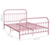 vidaXL Bedframe metaal roze 140x200 cm