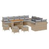 vidaXL Tuinbankenset 14 st Beige poly rattan