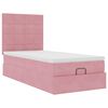vidaXL Ottoman bed met matrassen en LED's 100x200cm fluweel roze