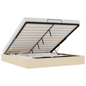 vidaXL Bedframe zonder matras 180x200 cm stof cr&egrave;mekleurig