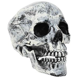 vidaXL Halloween doodskop SPOOKA 2 st Wit 12 x 15 x 17.5 cm Kunststof