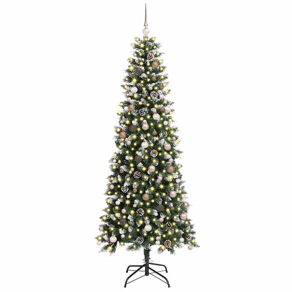 vidaXL Kunstkerstboom met 300 LED Groen 240 cm PVC en Plastic en Staal