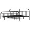vidaXL Bedframe met hoofd- en voeteneinde metaal zwart 200x200 cm