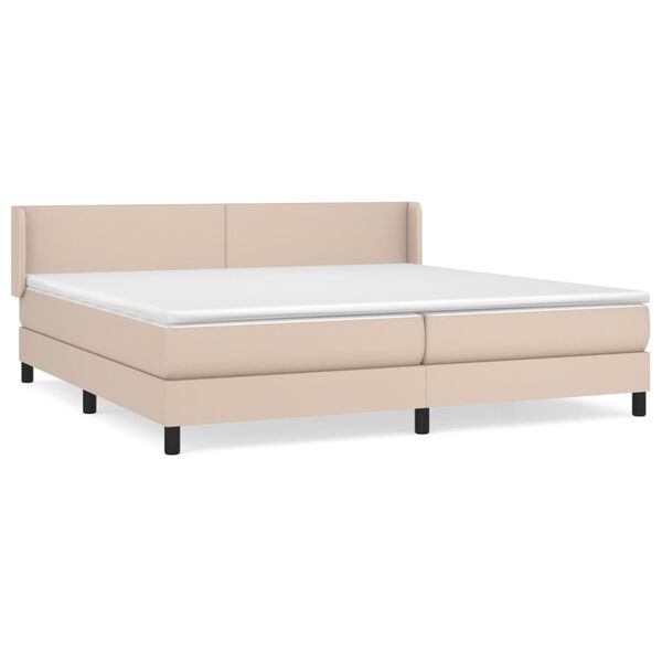 vidaXL Boxspring met matras kunstleer cappuccinokleurig 200x200 cm
