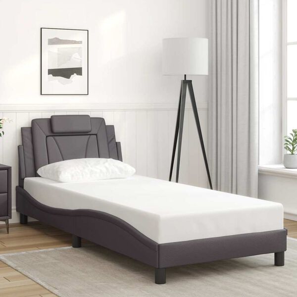 vidaXL Bedframe "Viana" zonder matras kunstleer grijs 90x200 cm