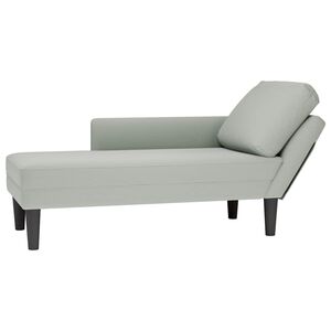 vidaXL Chaise longue met kussen & rechterarmleuning fluweel lichtgrijs