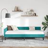 vidaXL Hoekbedframe met hoofdeinde Turquoise 90 cm x 200 cm Fluweel