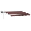 vidaXL Handmatige Luifelhouder met LED's Bruin en wit 3,5 x 2 m