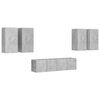 vidaXL 6-delige Tv-meubelset spaanplaat betongrijs