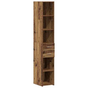 vidaXL Boekenkast met lade Oudhout 30 x 42.4 x 185.2 cm
