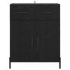 vidaXL Dressoir met lade Zwart Eiken 69,5 x 34 x 90 cm Bewerkt hout