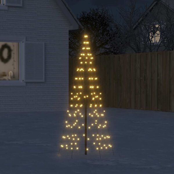 vidaXL LED-kerstboom aan vlaggenmast 200 LED's warm wit 180 cm
