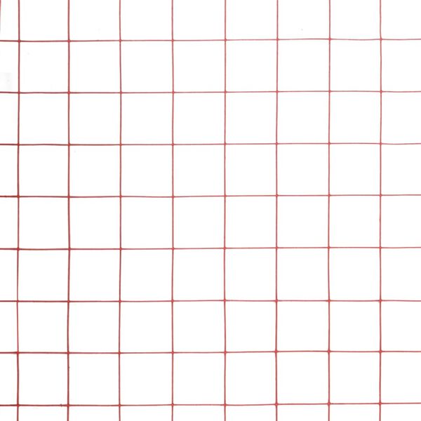 vidaXL Kippengaas 10x1 m staal met PVC coating rood