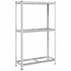 vidaXL Bandenrek 2-laags 110x40x180 cm staal&bewerkt hout zilverkleur