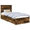 vidaXL Bedframe met lade Gerookt eiken 90 x 190 cm Bewerkt hout