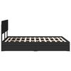vidaXL Opslag bed met hoofdeinde Zwart 150 x 200 cm Bewerkt hout