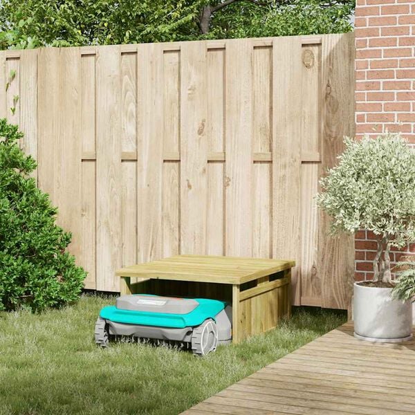 vidaXL Grasmaaier Garage Bruin 73.5 x 81.5 x 38.5 cm