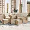 vidaXL Tuin Sofa Set met kussen 8 pcs Beige poly rattan