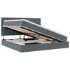 vidaXL LED Opslagbed met Matras Donkergrijs 200 x 200 cm Fluweel