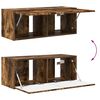 vidaXL TV Wandkast Set Wandgemonteerd 4 pcs Gerookt eiken Bewerkt hout
