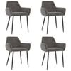 vidaXL Eetkamerstoelen 4 st fluweel donkergrijs