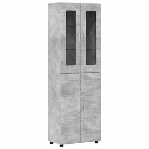 vidaXL Hoge kast FLORIN Beton Grijs 60 x 35 x 182 cm Bewerkt hout