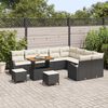 vidaXL Tuinbankenset met kussen 12 pcs Zwart poly rattan