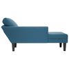 vidaXL Chaise longue met kussen en rechterarmleuning fluweel blauw