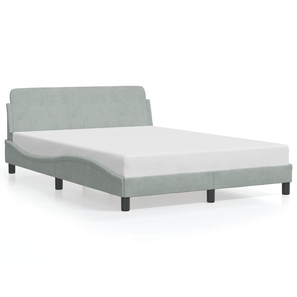 vidaXL Bedframe "Dover" 120x200 cm fluweel lichtgrijs