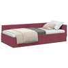 vidaXL Hoekbedframe met hoofdeinde Wijnrood 100 cm x 200 cm Stof