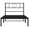 vidaXL Bedframe met hoofdbord metaal zwart 75x190 cm
