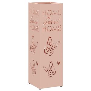 vidaXL Regen paraplu standaard Roze 15,5 x 15,5 x 49 cm Staal