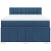 vidaXL Boxspring met matras stof blauw 140x190 cm