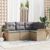 vidaXL Tuin Sofa Set met opslag 4 pcs Beige poly rattan