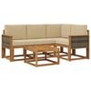 vidaXL Buiten bankenset 5 st Natuurlijk en Beige Polyester