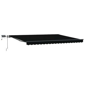 vidaXL Uitschuifbare luifel Zwart 400 &times; 300 cm Stof en Aluminium