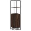 vidaXL Hoge kast 35,5x35x139 cm bewerkt hout en metaal bruin eiken