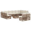 vidaXL Tuinbankenset 13 st Beige poly rattan
