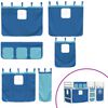vidaXL Kinderhoogslaper met gordijnen 90x200 cm grenenhout blauw