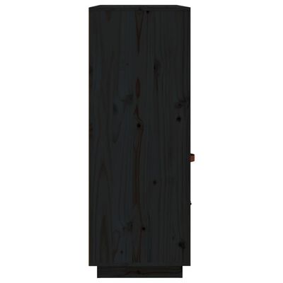 vidaXL Hoge kast 100x40x108,5cm massief grenenhout zwart