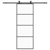 vidaXL Schuifdeur met beslagset 76x205 cm ESG glas zwart