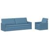 vidaXL Bankstel 2 pcs Blauw Katoen Stof
