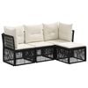 vidaXL Tuinbankenset 4 st Zwart poly rattan