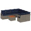 vidaXL Tuinbankenset met kussen 9 pcs Grijs poly rattan