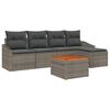 vidaXL Tuinbankenset met kussen 6 pcs Grijs poly rattan