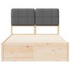 vidaXL Bedframe met Gevoerd Hoofdgedeelte Donkergrijs 120 x 200 cm