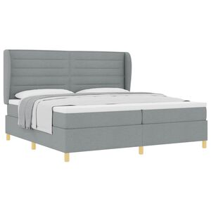 vidaXL Boxspringbed met matras Lichtgrijs 200 x 200 cm Stof